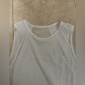 Lululemon Athletica Sheer White Tennis Tank Top
